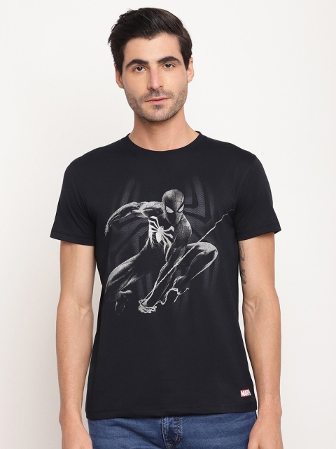 

Octave Men Navy Blue Spider-Man Printed T-shirt