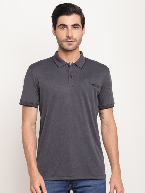 

Octave Men Grey Polo Collar T-shirt