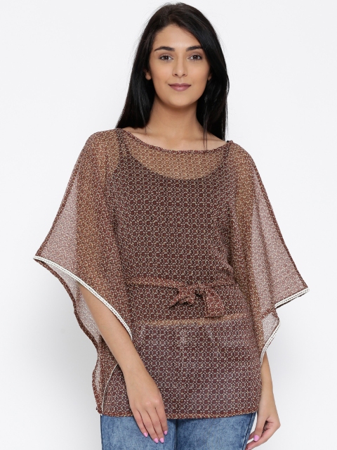 

The Kaftan Company Women Brown Printed Kaftan Top