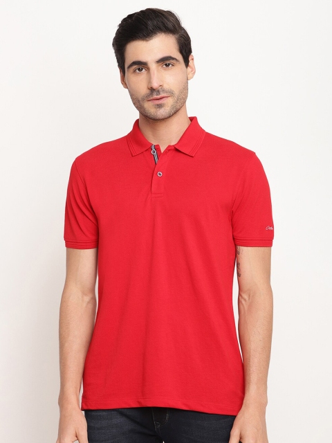 

Octave Men Red Polo Collar T-shirt