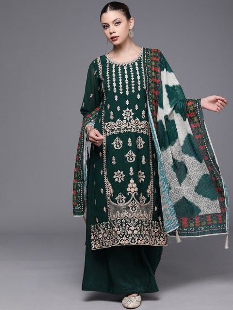 

Mitera Green & Golden Embroidered Unstitched Dress Material