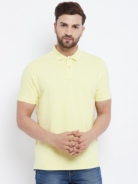 

98 Degree North Men Yellow Polo Collar T-shirt