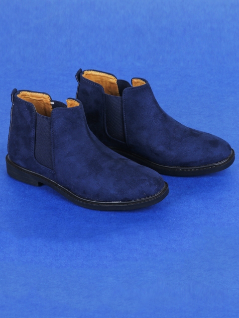

FEETWELL SHOES Unisex Kids Blue Flat Boots