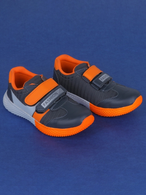 

FEETWELL SHOES Kids Orange Colourblocked Sneakers