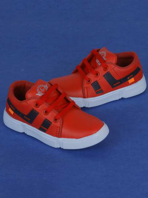 

FEETWELL SHOES Unisex Kids Red Sneakers