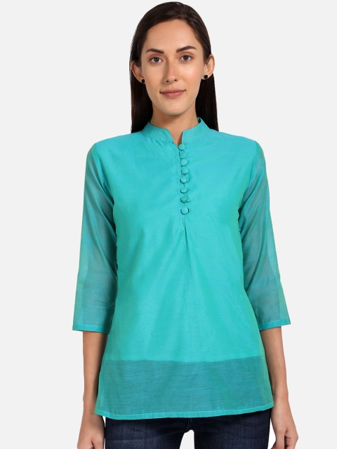 

SALWAR STUDIO Women Turquoise Blue Kurta