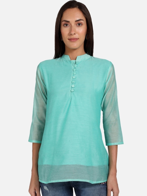 

SALWAR STUDIO Women Blue Solid Kurta