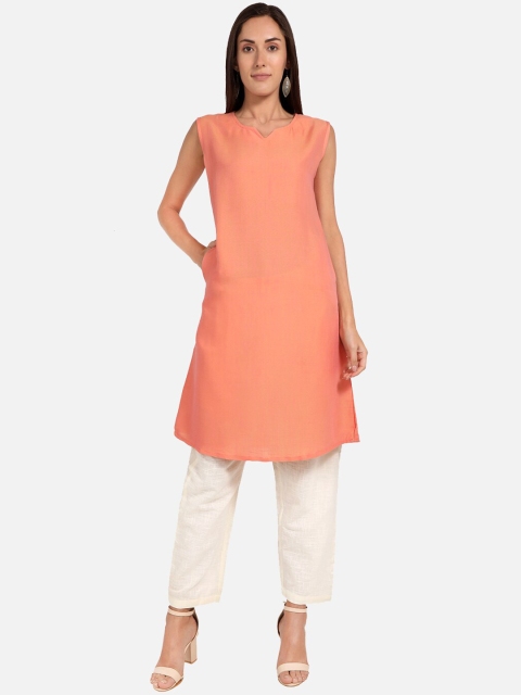 

SALWAR STUDIO Orange A-Line Kurta