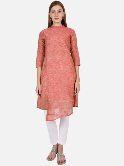 

SALWAR STUDIO Women Red Printed Cotton A-line Kurta