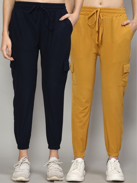 

GRACIT Women Navy Blue Slim Fit Joggers Trousers