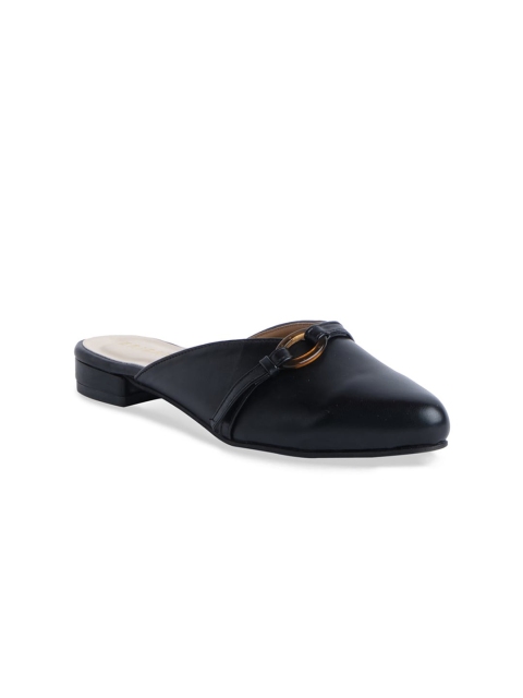 

ERIDANI Women Black Colourblocked Mules with Bows Flats
