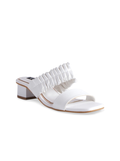 

ERIDANI White Block Sandals