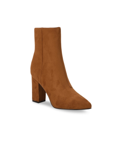 

Bata Tan PU Block Heeled Boots