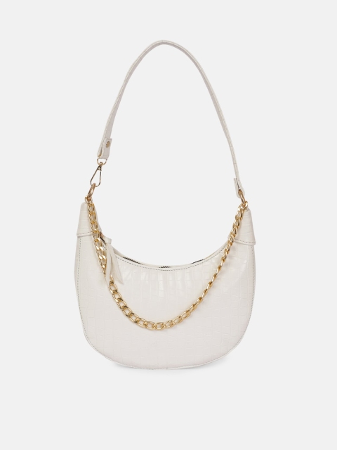 

Bagsy Malone White PU Half Moon Hobo Bag