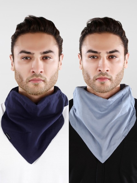 

Dream of Glory Inc Pack Of 2 Solid Pure Cotton Reusable Outdoor Cloth Masks, Navy blue