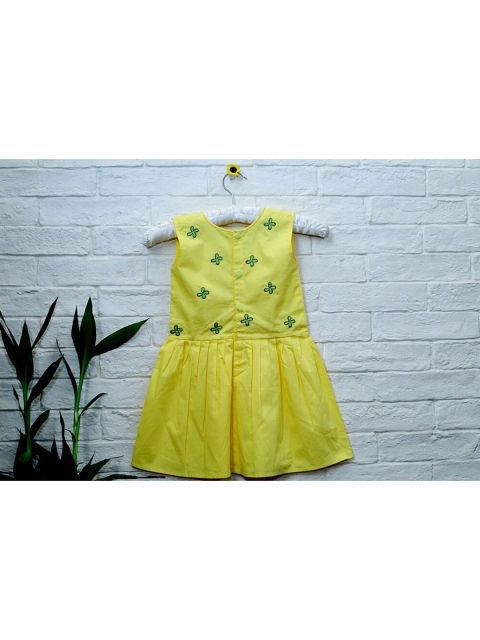 

Mish Organic Yellow Floral Embroidered Organic Cotton Dress