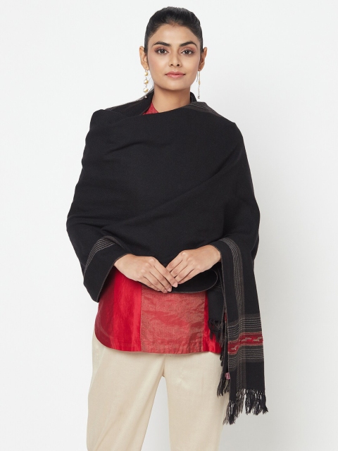 

Fabindia Women Black & Red Woolen Stole