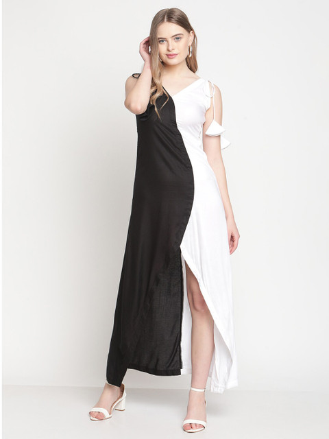 

Twenty3 Black & White Colourblocked Maxi Dress