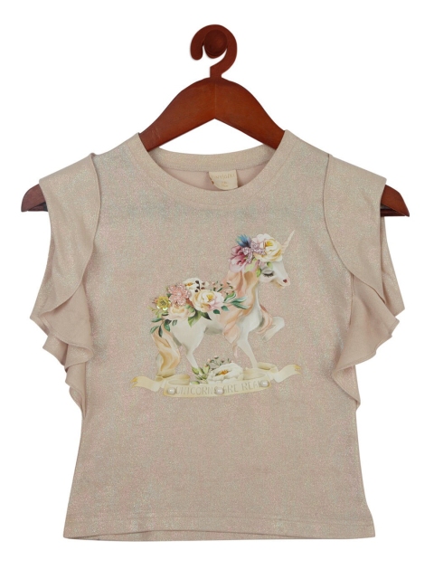 

Tiny Girl Girls Beige Floral Print Top