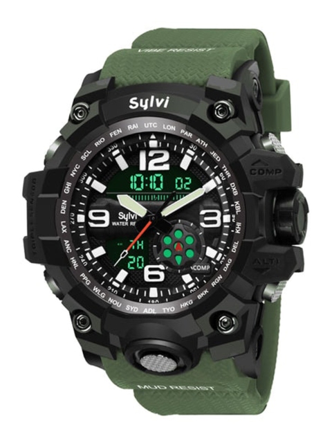 

Sylvi Men Black Dial & Straps Analogue and Digital Watch YD-Greena