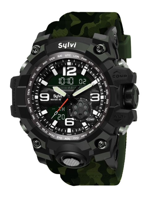 

Sylvi Men Black Dial Analogue Watch YD-Armya-green