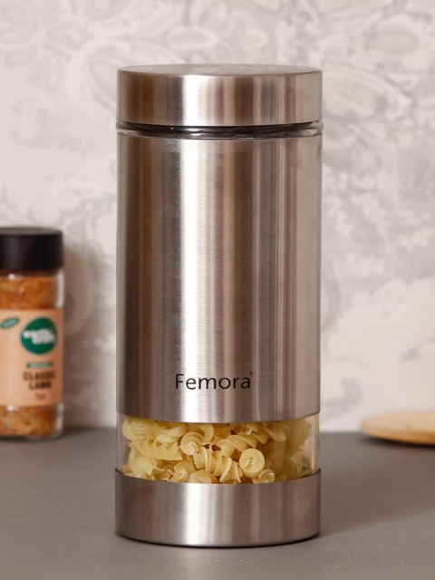 

Femora Metallic Glass Kitchen Storage Jar