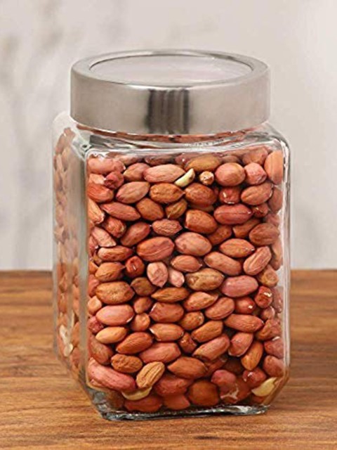 

Femora Transparent Set Of 2 Glass Jar Food Container