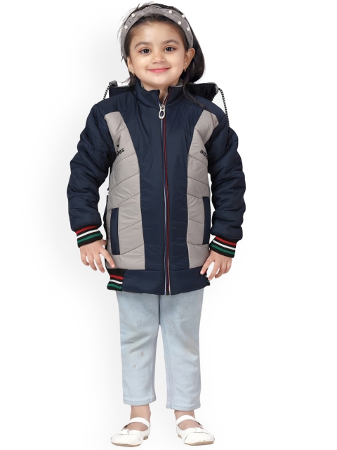 

Aarika Girls Nvay Blue Longline Padded Jacket, Navy blue