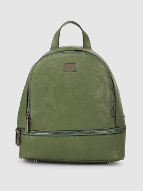

Allen Solly Women Olive Green Textured Backpack