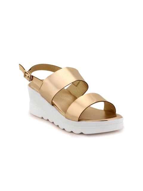 

Marc Loire Women Gold-Toned Solid Sandals