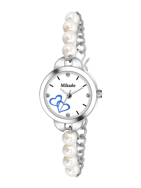 

Mikado Women White Brass Dial & White Stainless Steel Bracelet Style Straps Analogue Watch JH 2290, Blue
