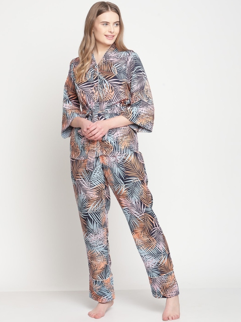 

Twenty3 Women Black Printed Night suit