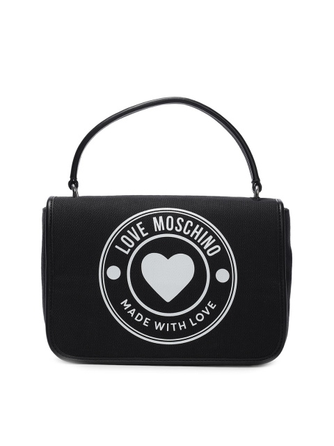 

LOVE MOSCHINO Black Printed Leather Structured Handheld Bag