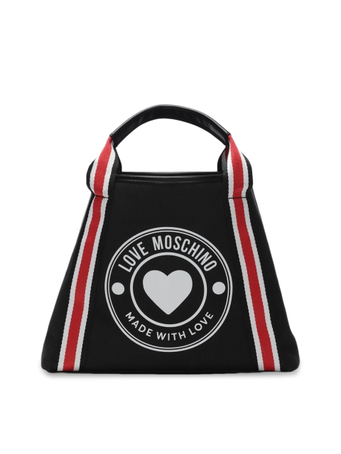 

LOVE MOSCHINO Black Leather Structured Handheld Bag