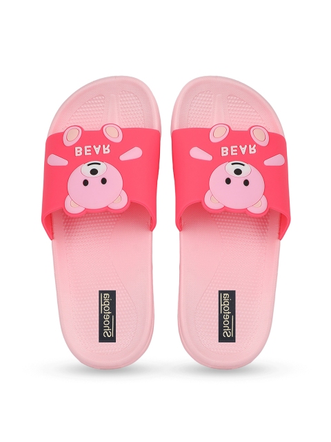 

Shoetopia Unisex Kids Pink Printed Rubber Sliders
