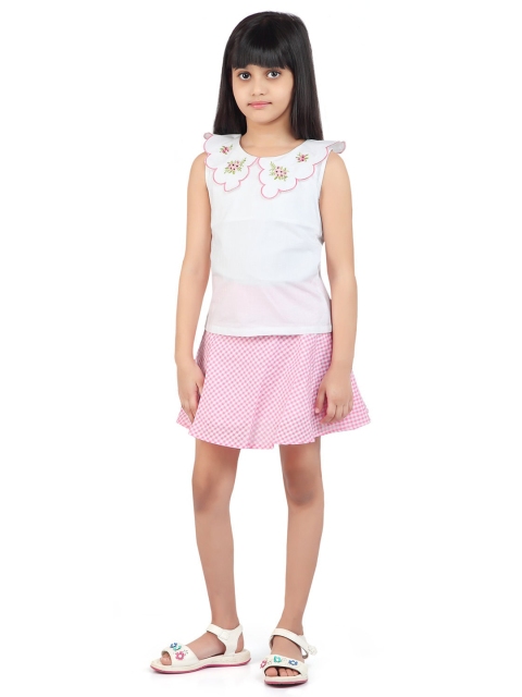 

Tiny Girl Girls Pink & White Pure Cotton Co-Ord Set