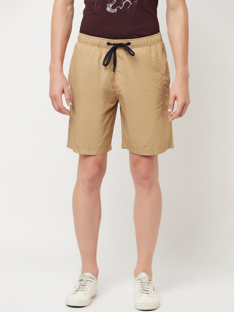

Octave Men Khaki Solid Regular-Fit Shorts