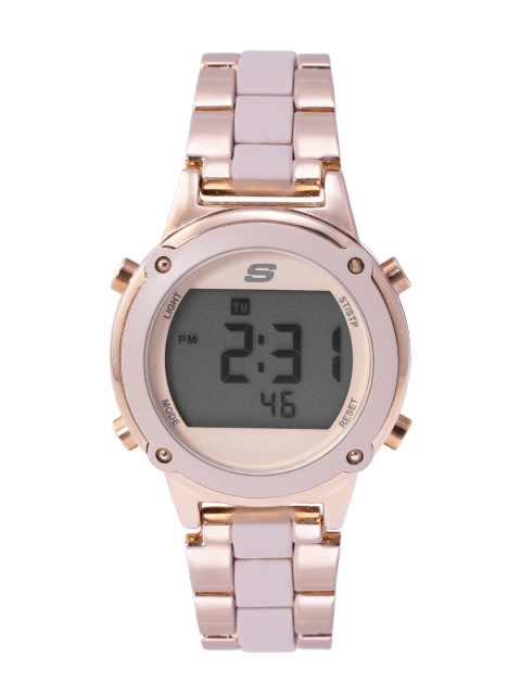 

Skechers Women Peach-Coloured Dial & Rose Gold-Plated Hollyglen Digital Watch SR6184