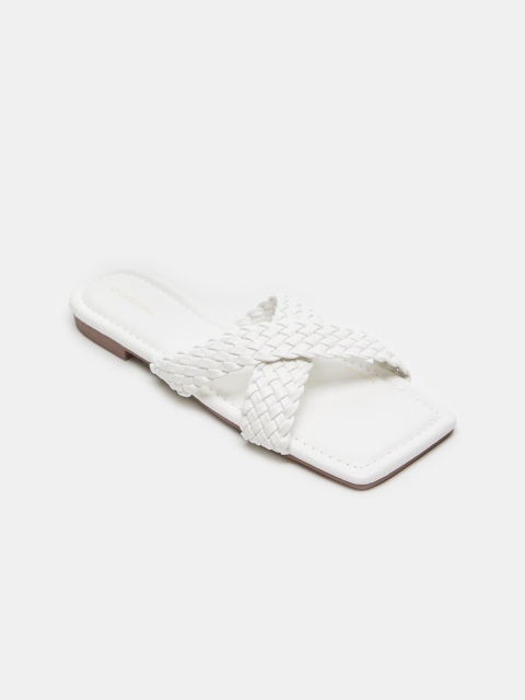 

shoexpress Women White Open Toe Flats with Bows
