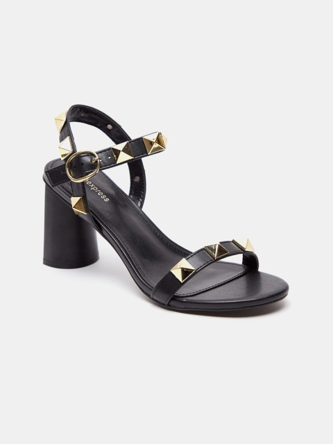 

shoexpress Black Block Embellished Heels