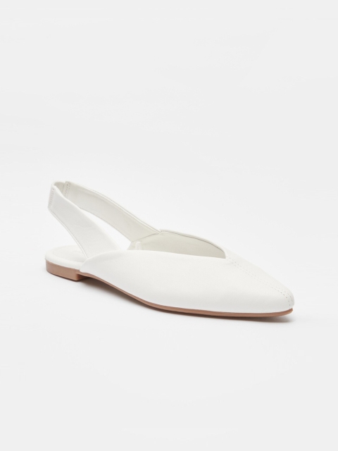 

shoexpress Women White PU Slip-On Mules