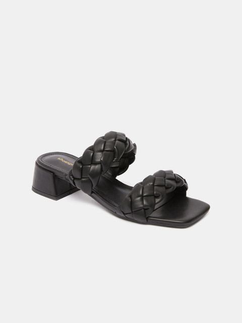

shoexpress Black PU Block Sandals