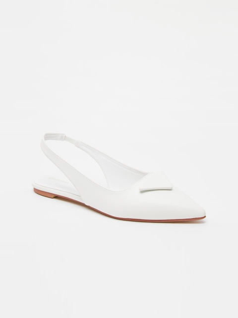 

shoexpress White PU Kitten Pumps with Bows