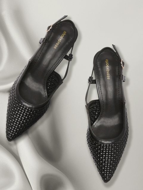

shoexpress Black PU Kitten Pumps