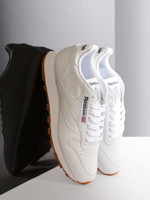 

Reebok Men White Solid CL LTHR Sneakers