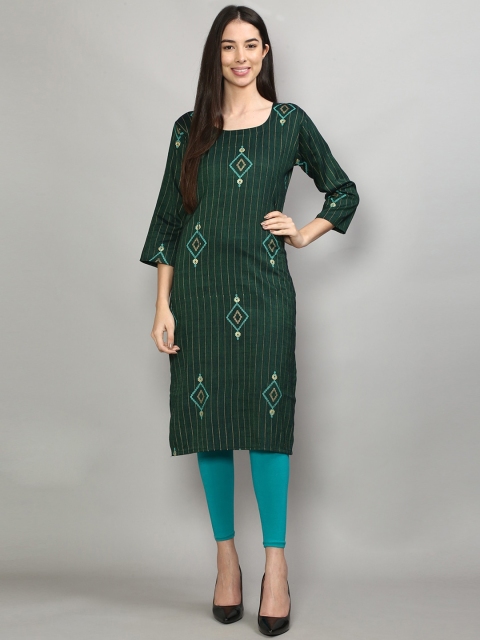 

Jinfo Women Green Ethnic Motifs Printed Kurta