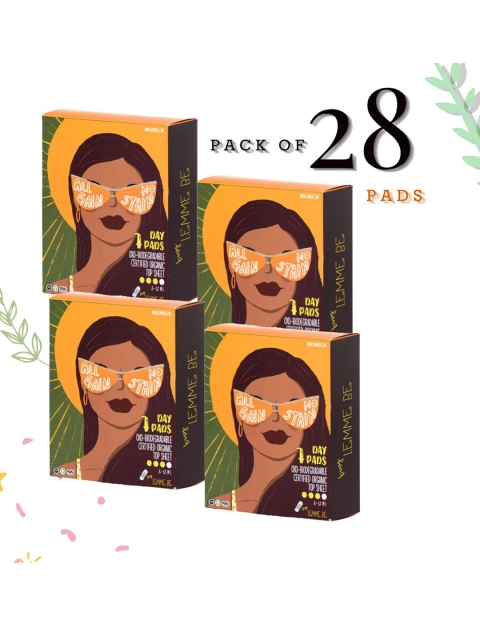 

LEMME BE Day Pack Of 28 Pure Cotton Sanitary Pads, White