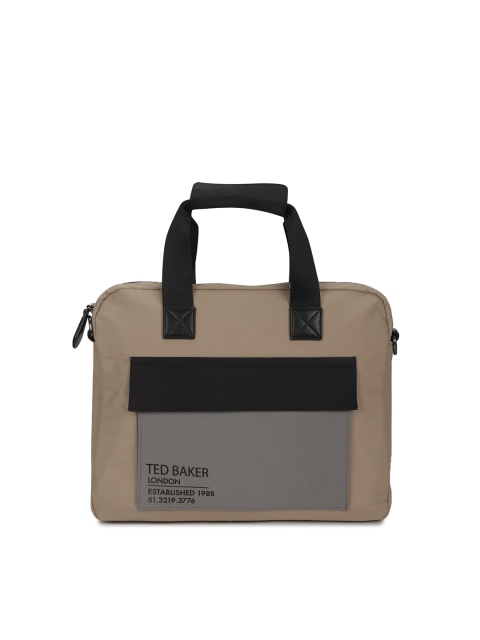 

Ted Baker Men Tan Colourblocked Leather Laptop Bag