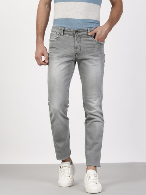 

ether Men Grey Slim Fit Stretchable Jeans