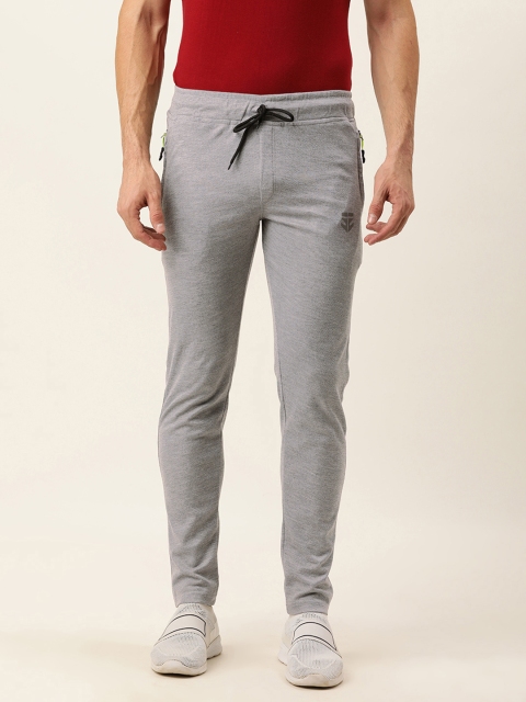 

Sports52 wear Men Grey Melange Self-Design Slim Fit Track Pants